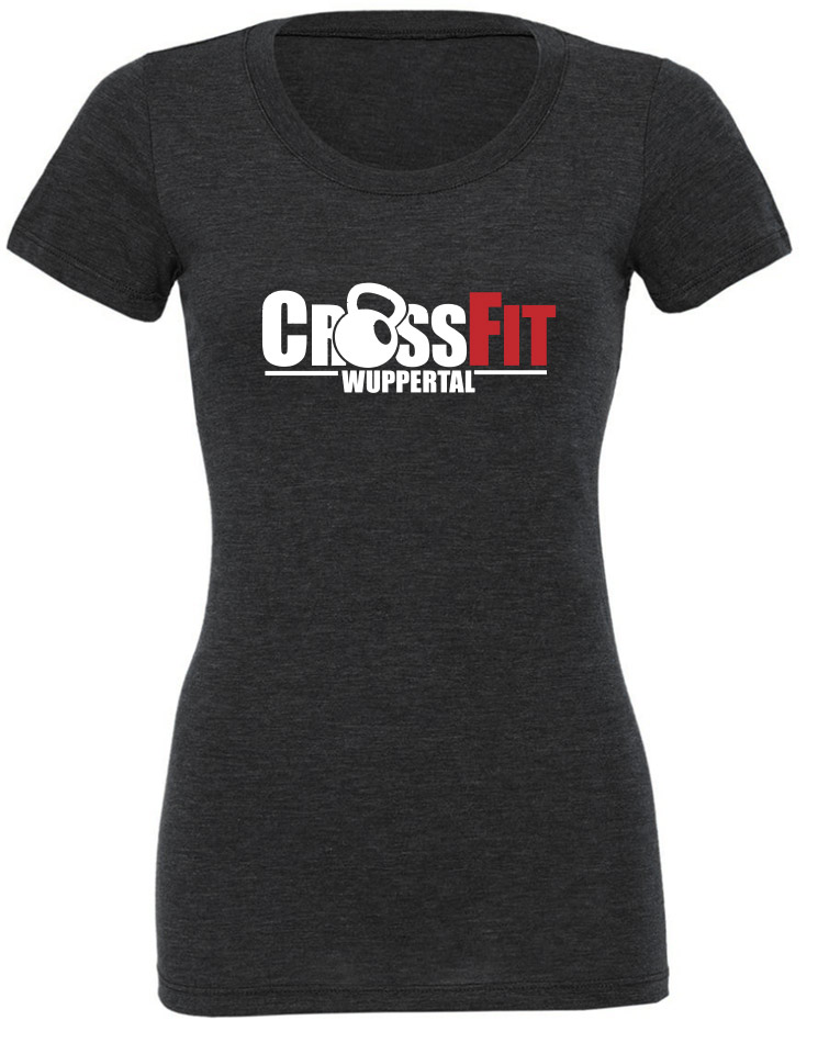 CrossFit Wuppertal Girly T-Shirt mehrfarbig auf charcoal black