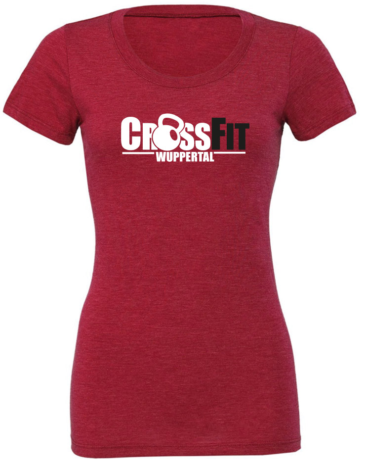 CrossFit Wuppertal Girly T-Shirt mehrfarbig auf red triblend