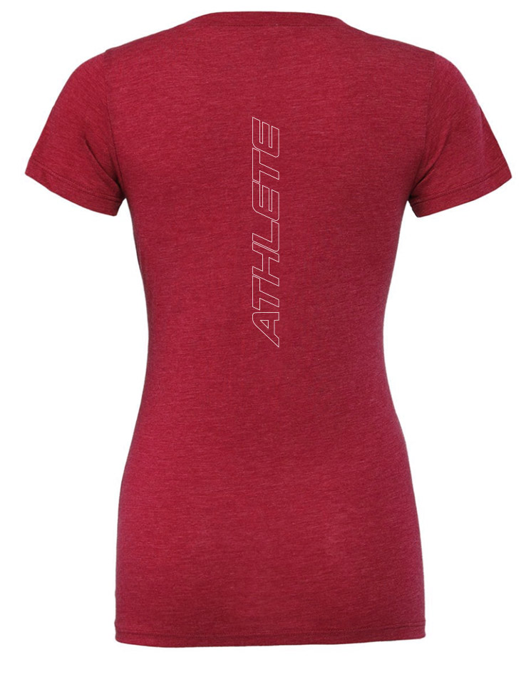 CrossFit Wuppertal Girly T-Shirt mehrfarbig auf red triblend