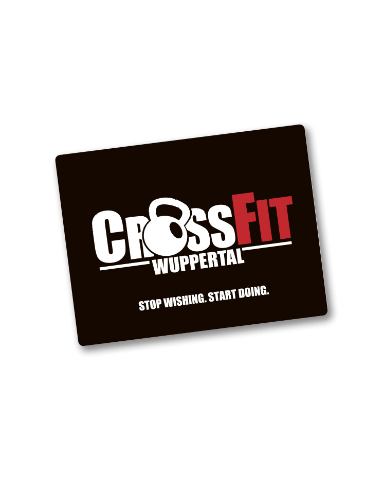 CrossFit Wuppertal Textil-Mousepad mehrfarbig auf schwarz