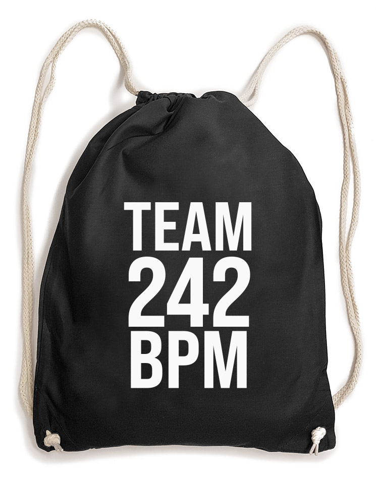 TEAM BPM Baumwollrucksack wei auf schwarz