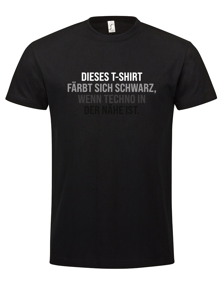Techno Indikator Unisex T-Shirt wei auf schwarz