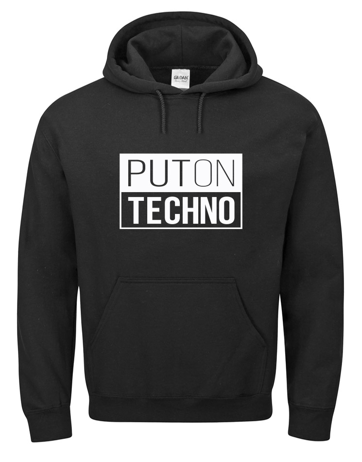 PUTONTECHNO Unisex Hoodie schwarz