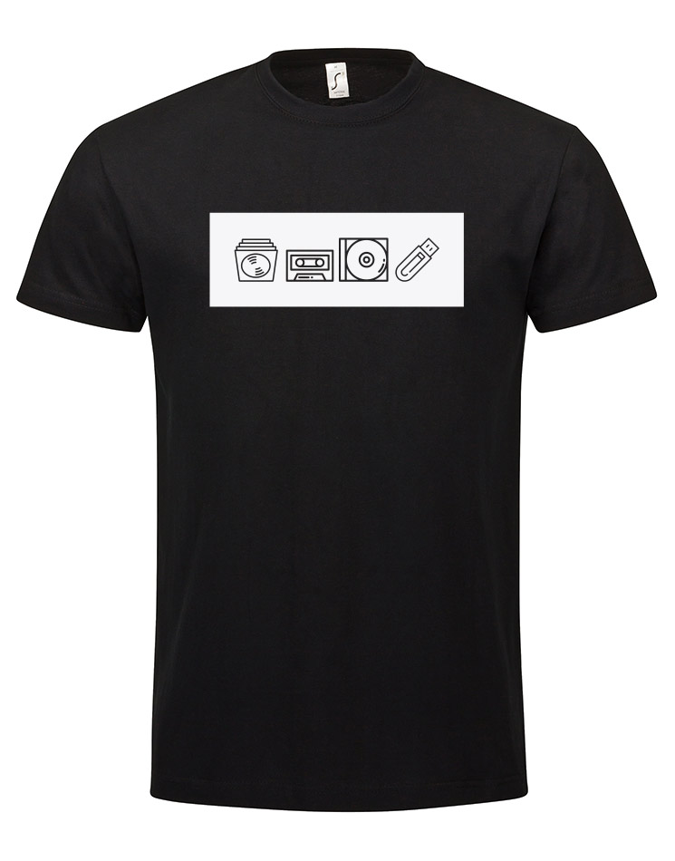 Tontrger Unisex T-Shirt wei auf schwarz