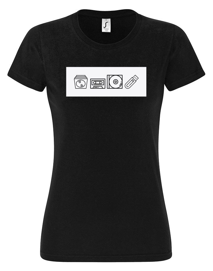 Tontrger Girly T-Shirt wei auf schwarz