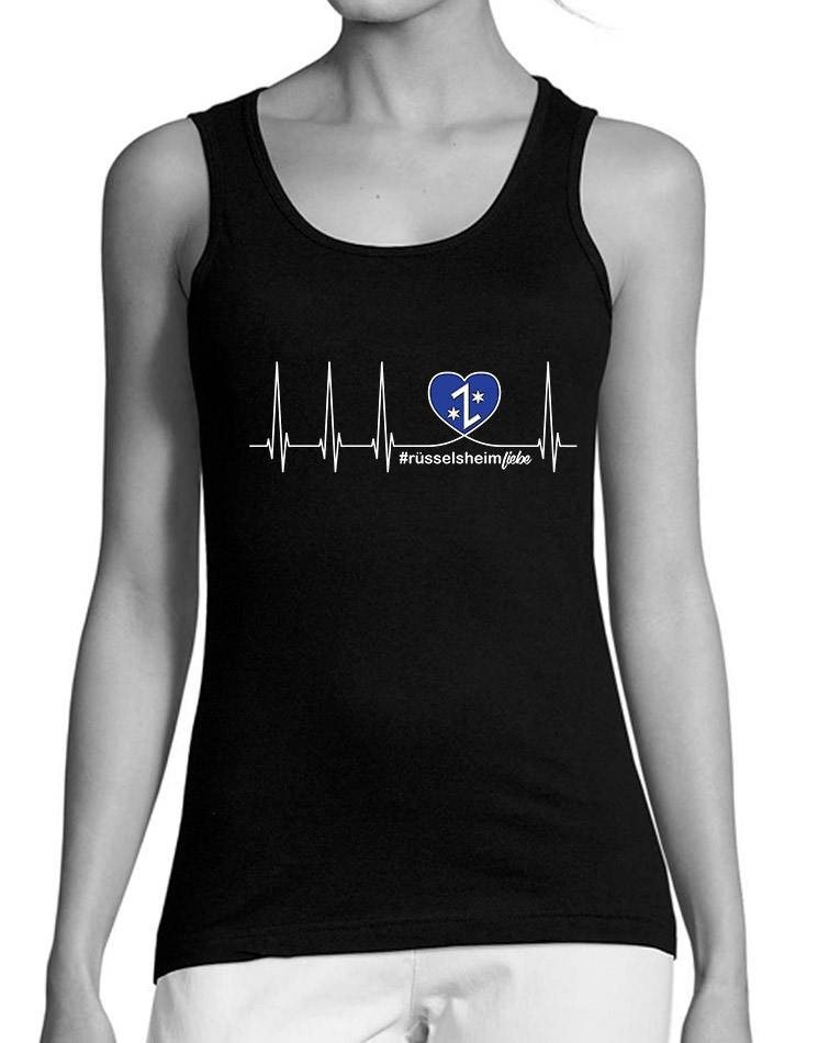 Herzschlag Damen Tank Top Rsselsheim schwarz
