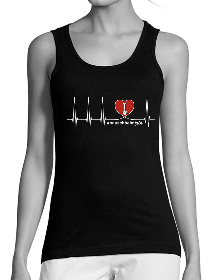 Herzschlag Damen Tank Top Bauschheim schwarz