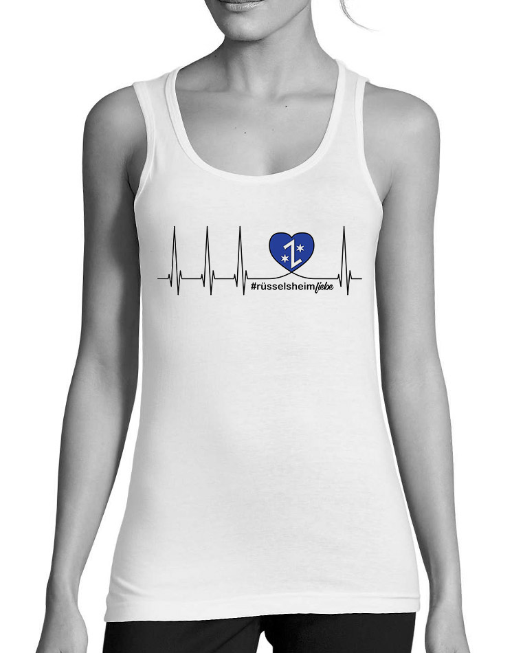 Herzschlag Damen Tank Top Rsselsheim weiss