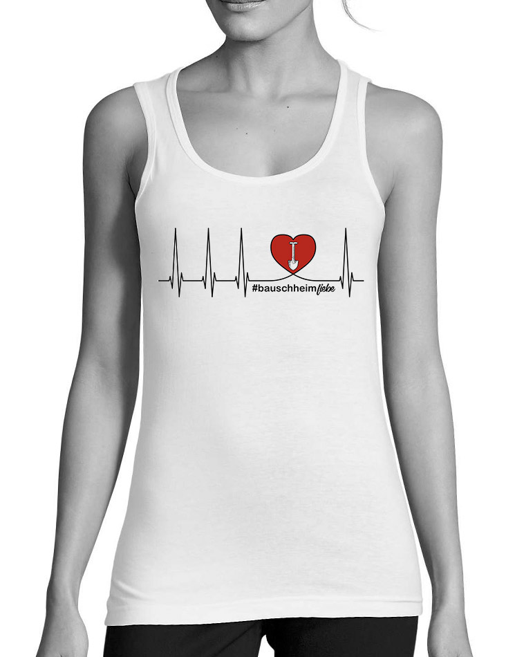 Herzschlag Damen Tank Top Bauschheim weiss