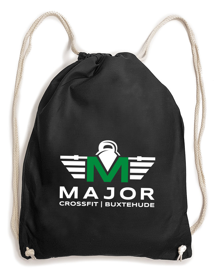 CrossFit Major Baumwollrucksack mehrfarbig auf schwarz