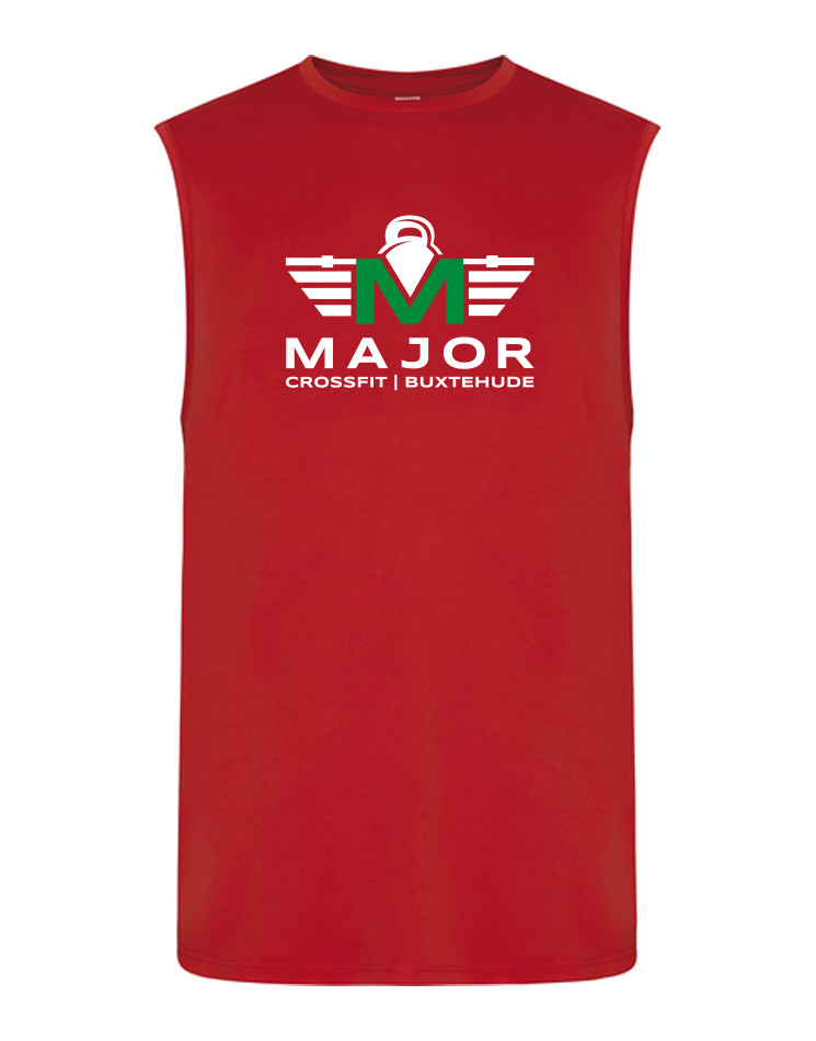 CrossFit Major Unisex Tank Top mehrfarbig auf rot 