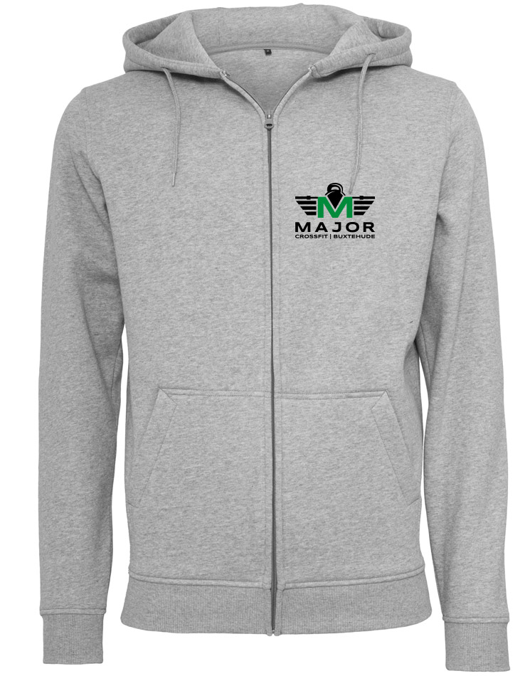 CrossFit Major Fitness Zip Hoodie Men grau