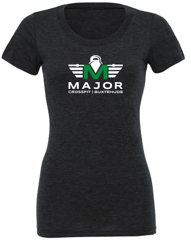 CrossFit Major Girly T-Shirt mehrfarbig auf charcoal black
