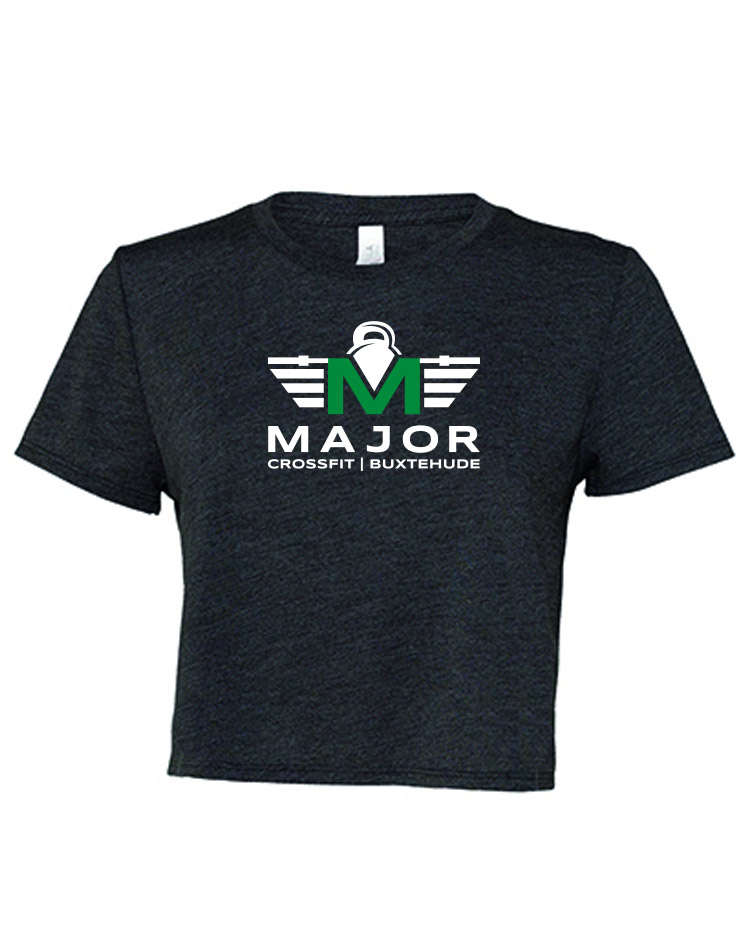 CrossFit Major Cropped Tee mehrfarbig auf dark grey heather