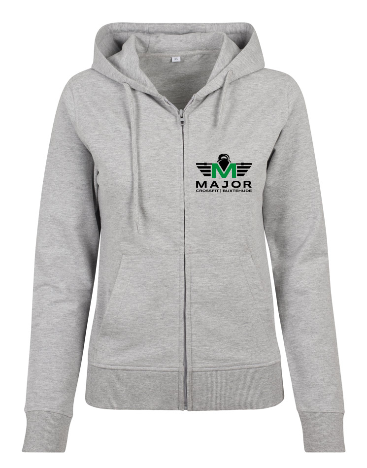 CrossFit Major Fitness Zip Hoodie Women mehrfarbig auf heather grey