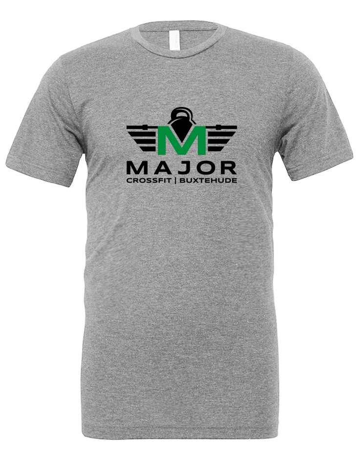 CrossFit Major Unisex T-Shirt mehrfarbig auf athletic grey