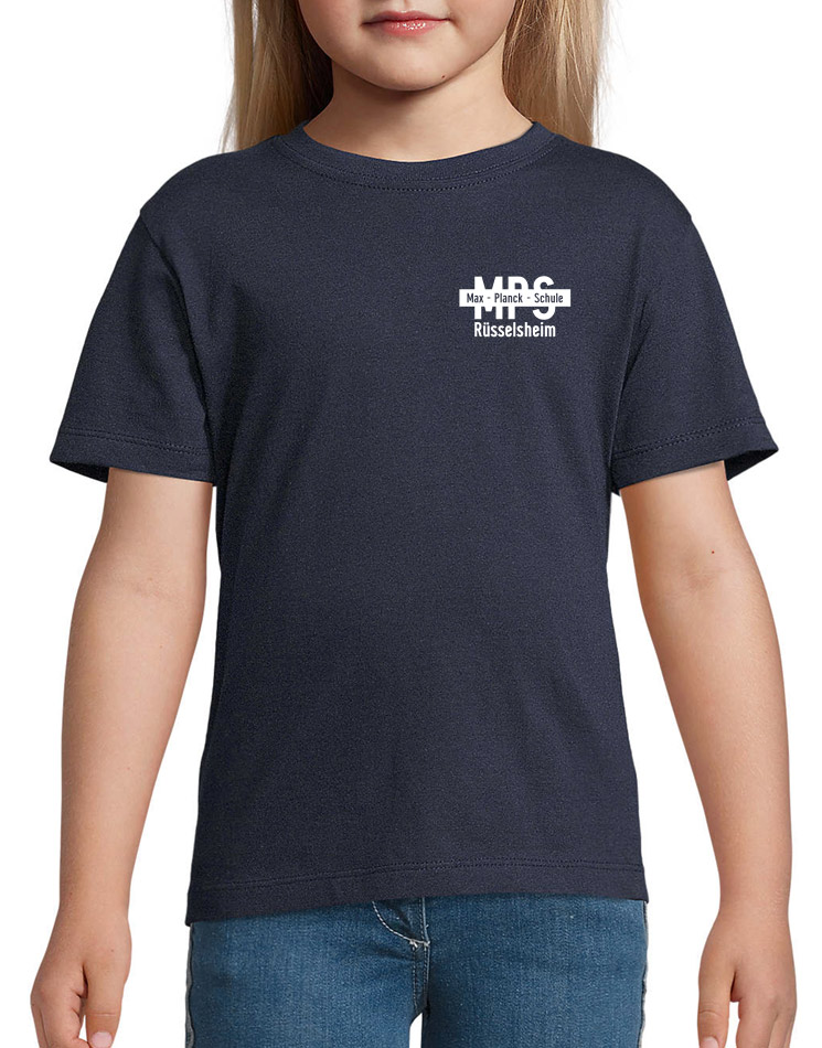 MPS Kinder T-Shirt wei auf navy