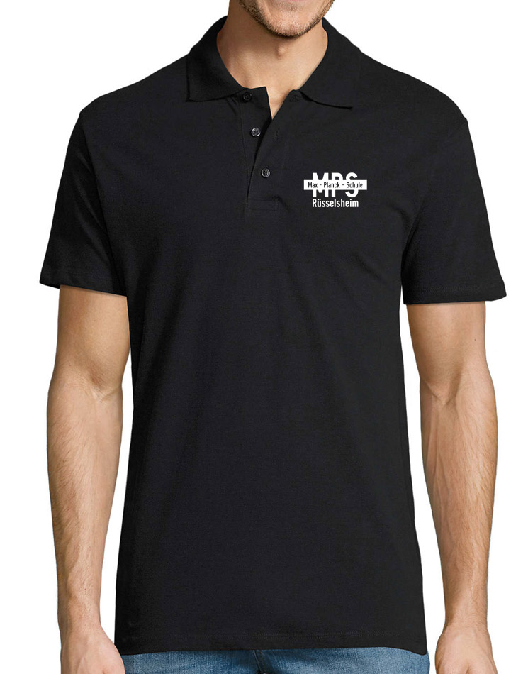 MPS Unisex Poloshirt wei auf navy