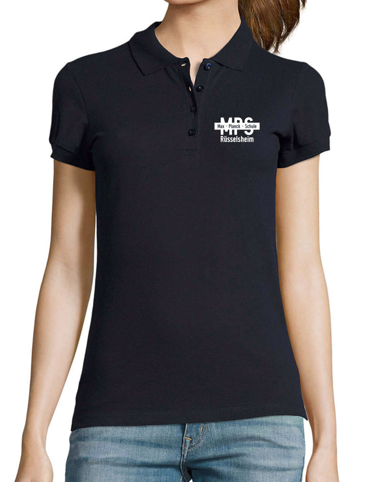 MPS Girly Poloshirt wei auf navy