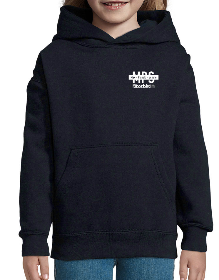 MPS Kinder Hoodie wei auf navy