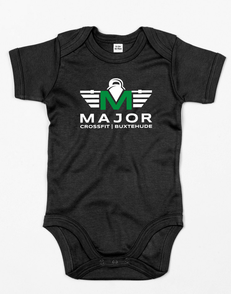 CrossFit Major Babystrampler mehrfarbig auf schwarz