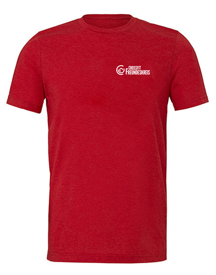 Crossfit Freundeskreis Unisex T-Shirt weiß auf solid red triblend