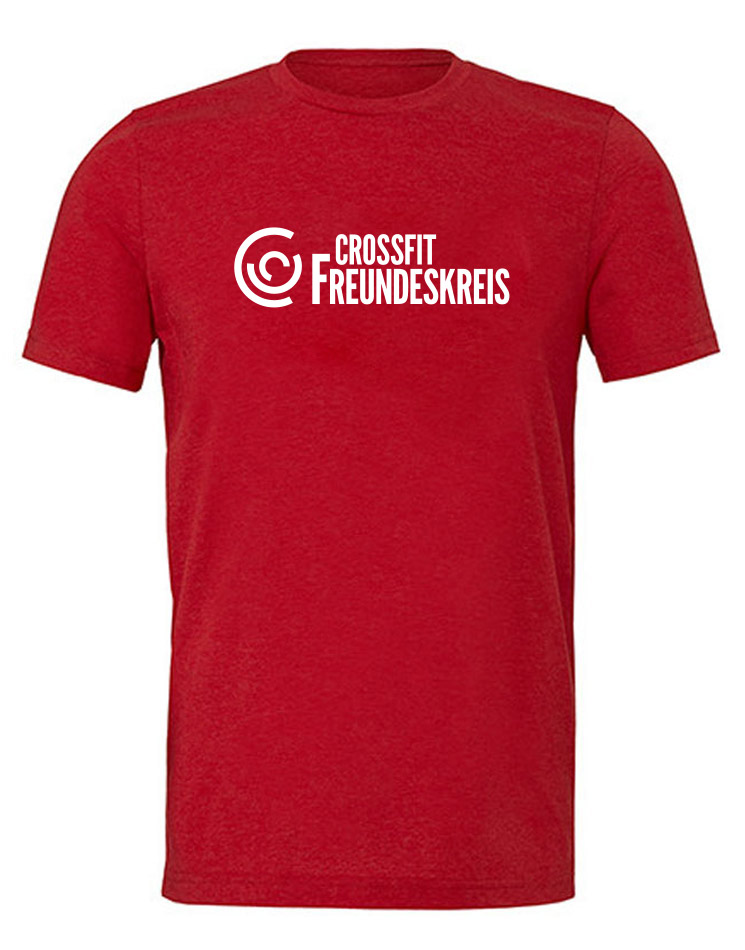 Crossfit Freundeskreis Unisex T-Shirt - BigPrint weiß auf solid red triblend