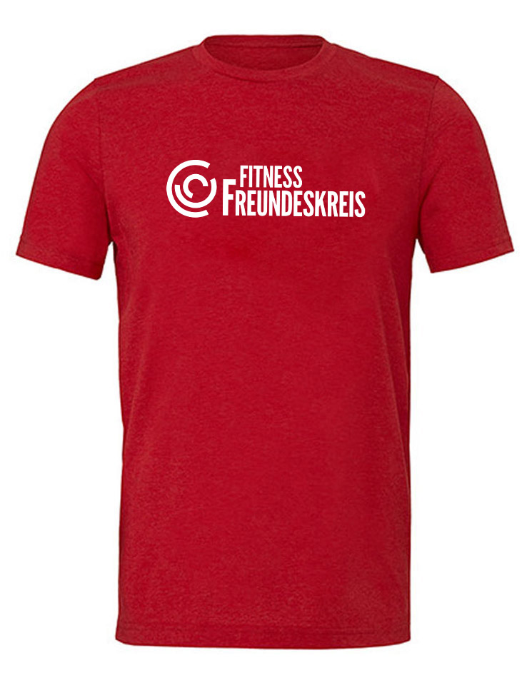 Crossfit Freundeskreis Unisex T-Shirt - BigPrint wei auf solid red triblend