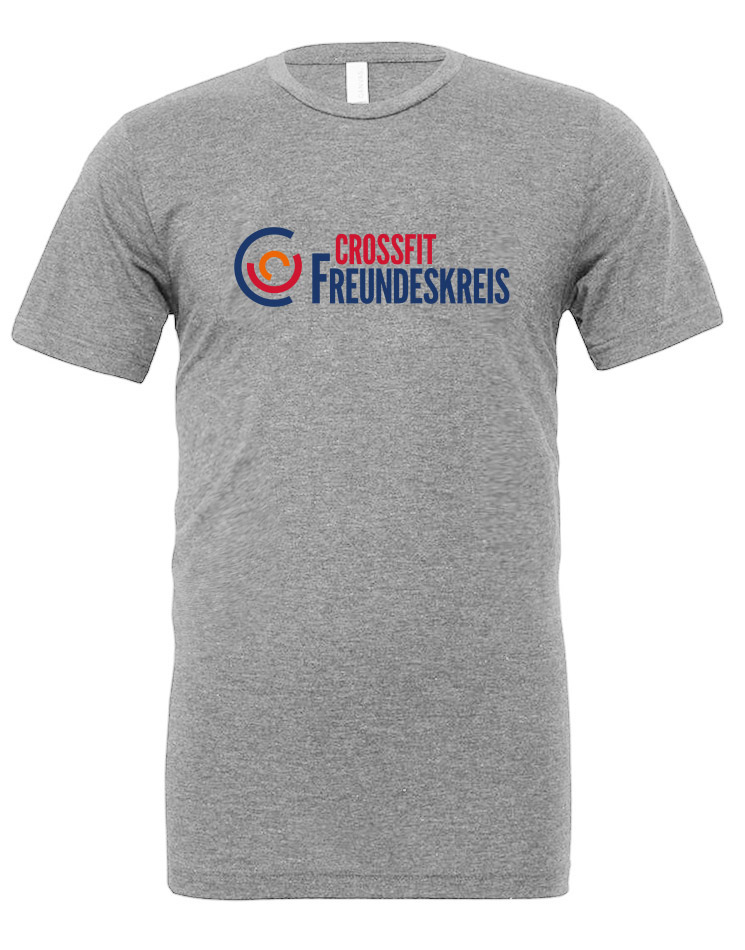 Crossfit Freundeskreis Unisex T-Shirt - BigPrint mehrfarbig auf athletic grey triblend