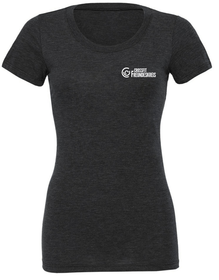 Crossfit Freundeskreis Girly T-Shirt weiß auf charcoal