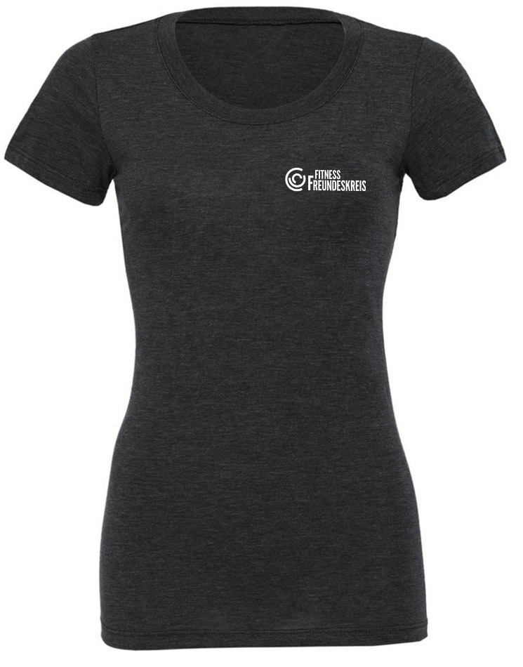 Crossfit Freundeskreis Girly T-Shirt wei auf charcoal