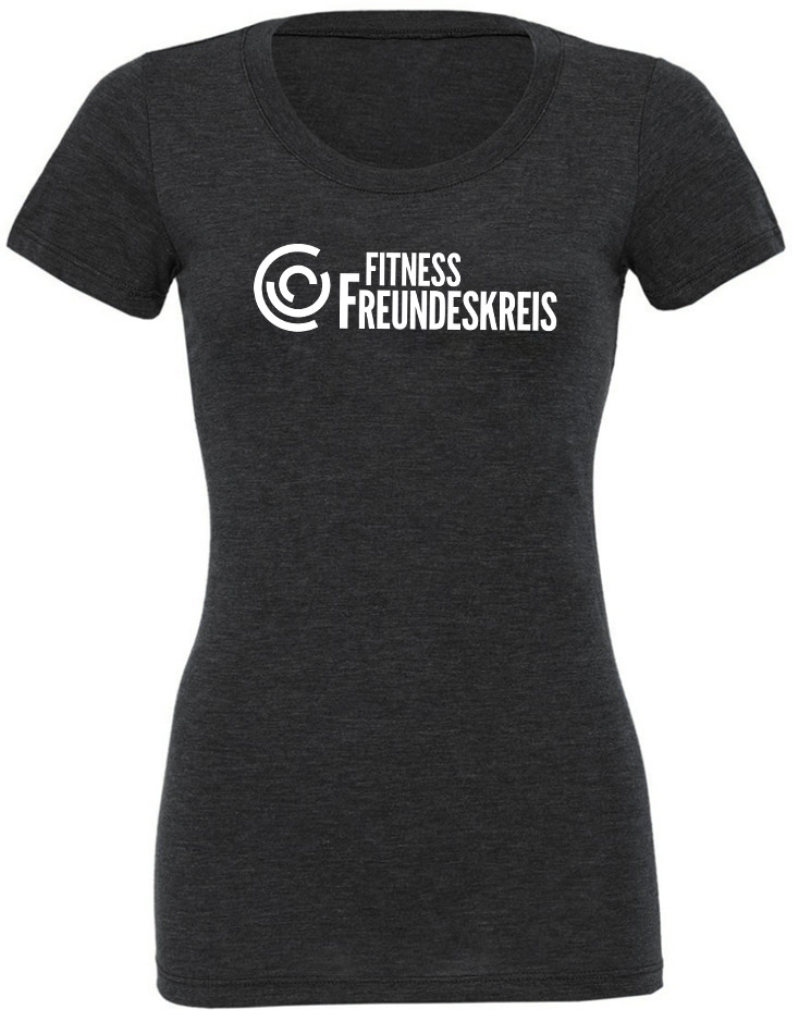 Crossfit Freundeskreis Girly T-Shirt - BigPrint wei auf charcoal