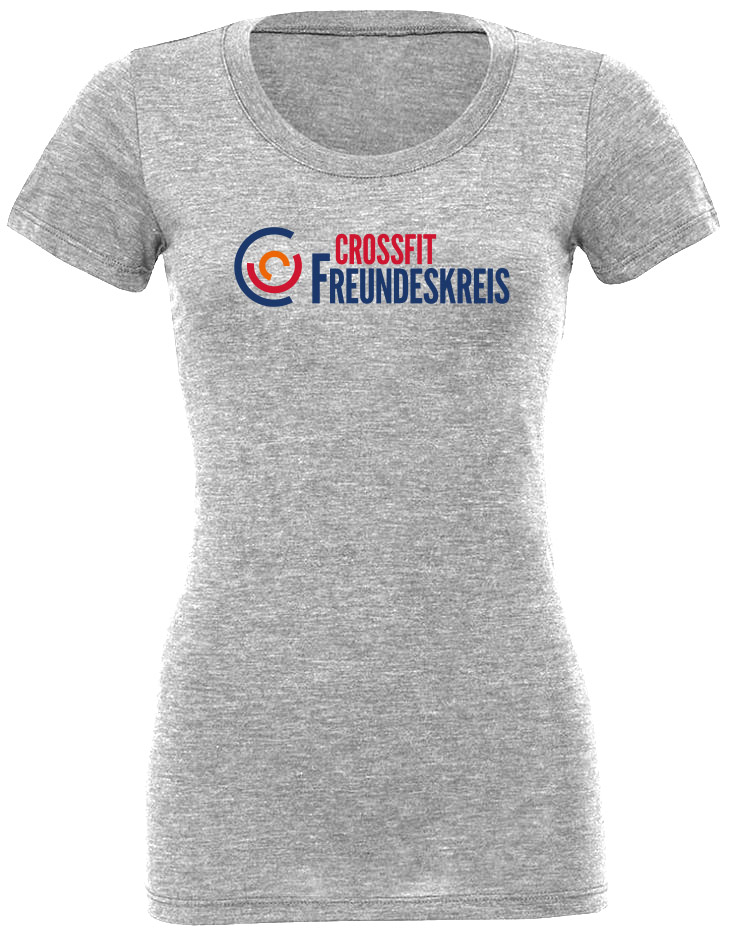Crossfit Freundeskreis Girly T-Shirt - BigPrint mehrfarbig auf grey triblend heather