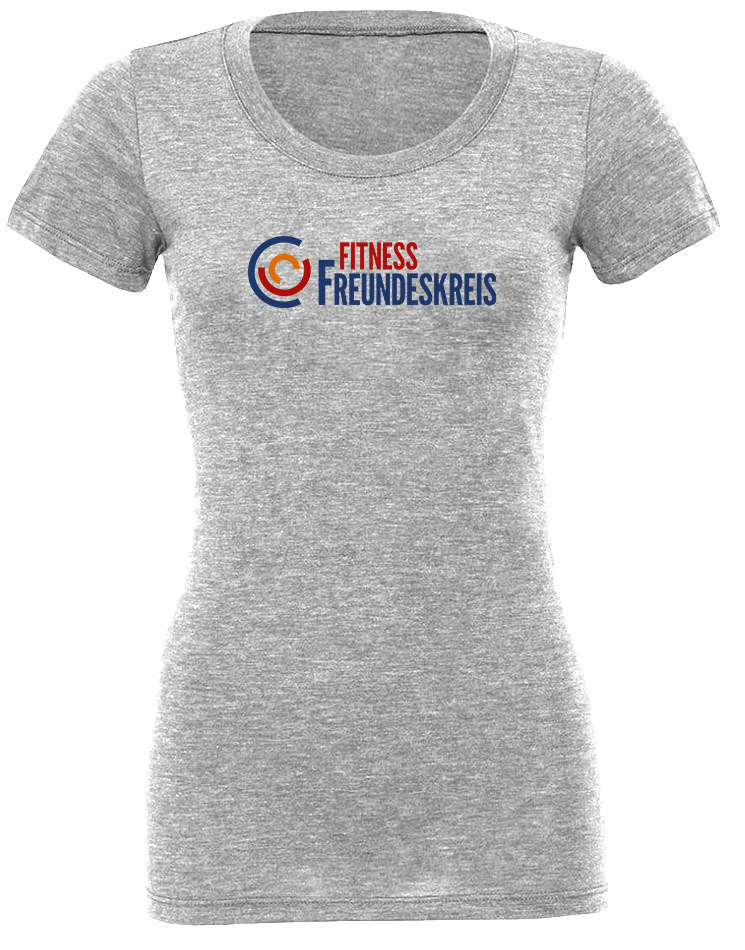 Crossfit Freundeskreis Girly T-Shirt - BigPrint mehrfarbig auf grey triblend heather