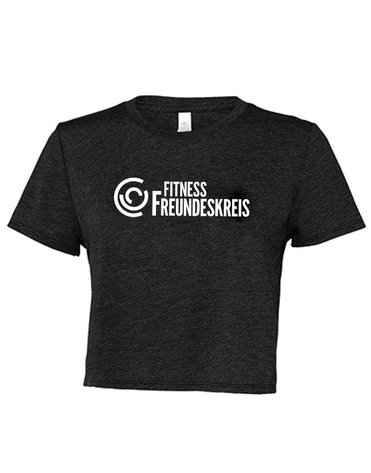 Fitness Freundeskreis Girly Cropped Tee - BigPrint grau