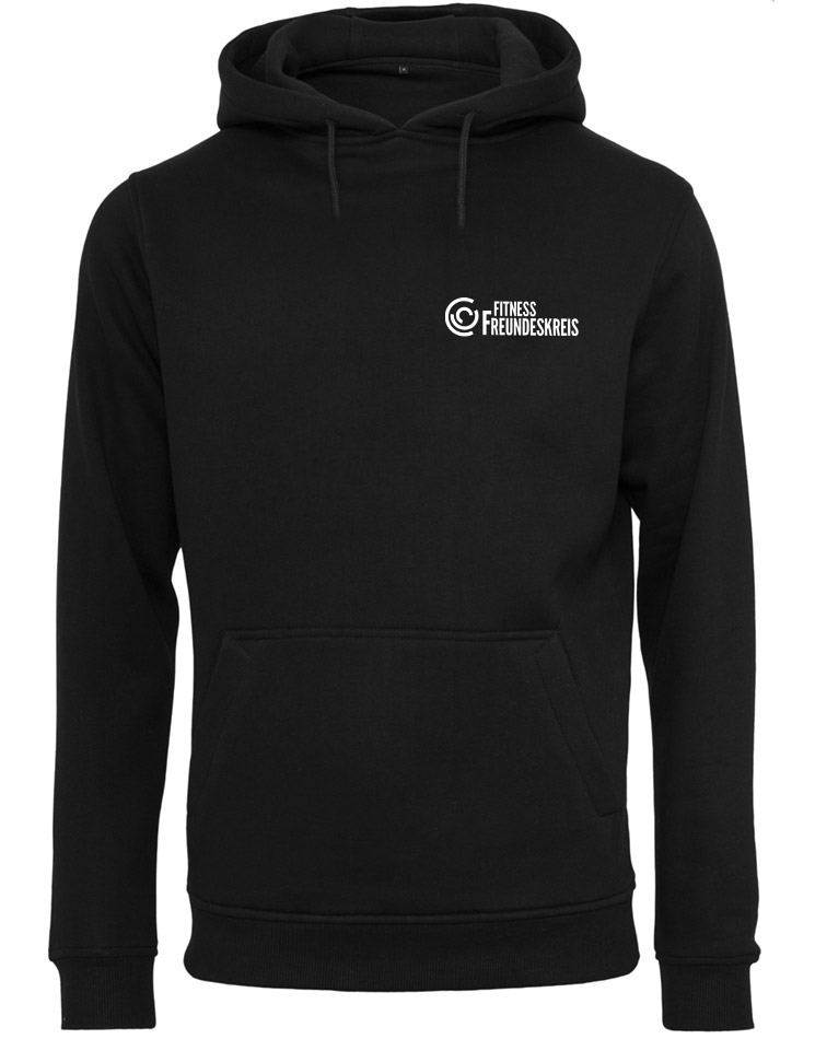 Crossfit Freundeskreis Unisex Heavy Hoodie wei auf schwarz