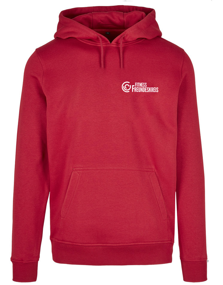 Crossfit Freundeskreis Unisex Heavy Hoodie wei auf city red