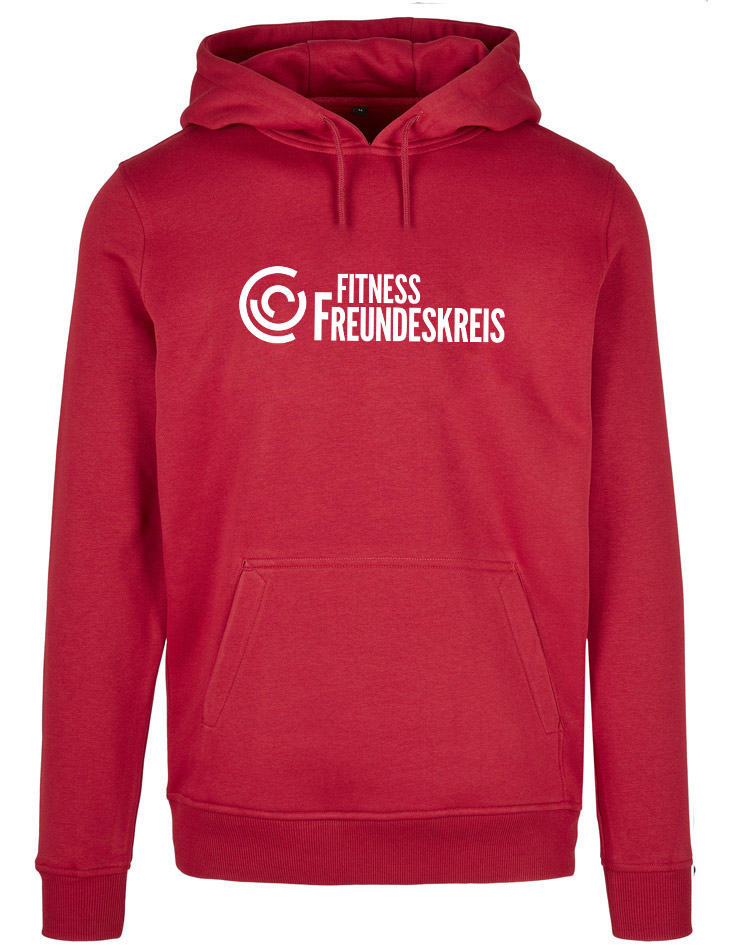 Crossfit Freundeskreis Unisex Heavy Hoodie - BigPrint wei auf city red