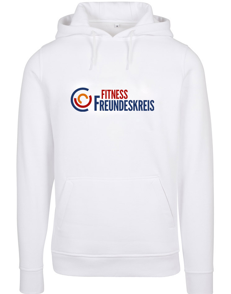 Fitness Freundeskreis Unisex Heavy Hoodie - BigPrint weiss