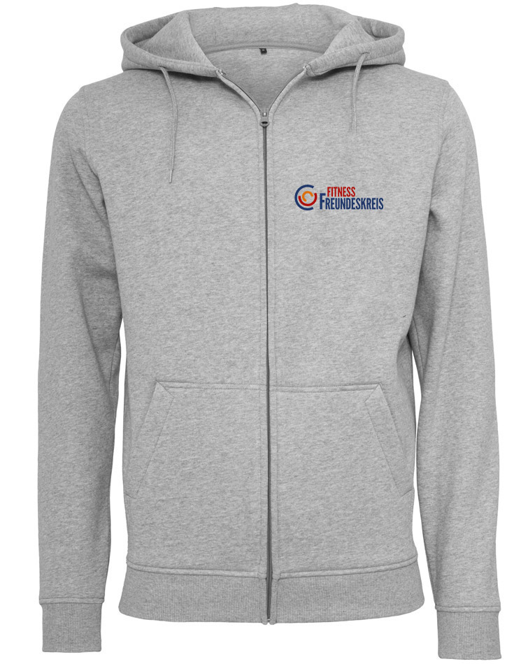 Crossfit Freundeskreis Unisex Heavy Zip Hoodie mehrfarbig auf heather grey