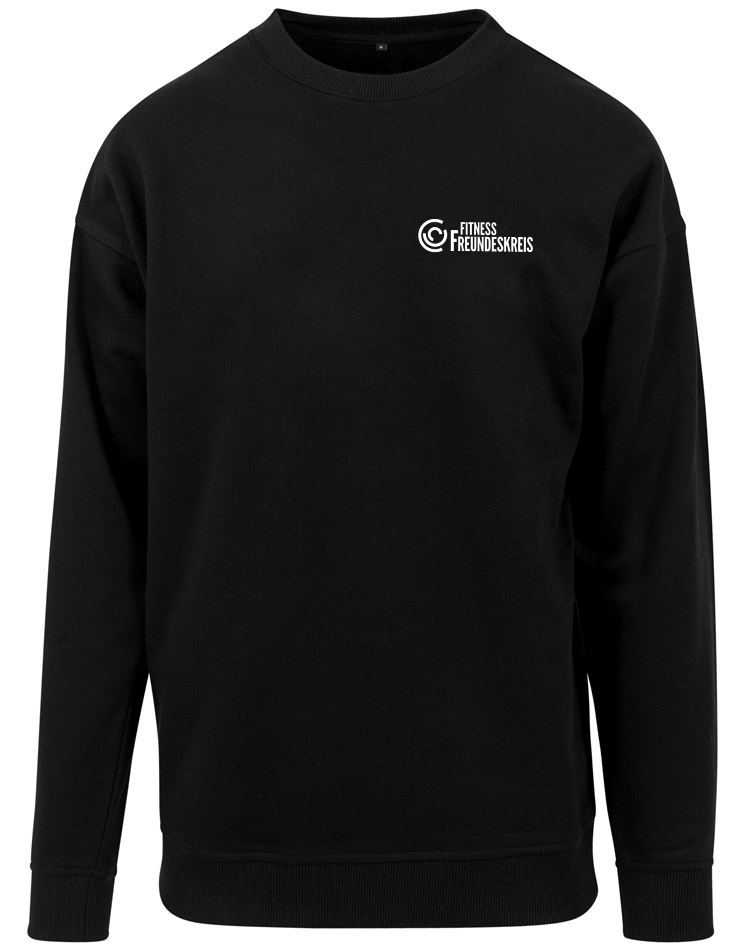 Crossfit Freundeskreis Unisex Sweat Crewneck wei auf schwarz