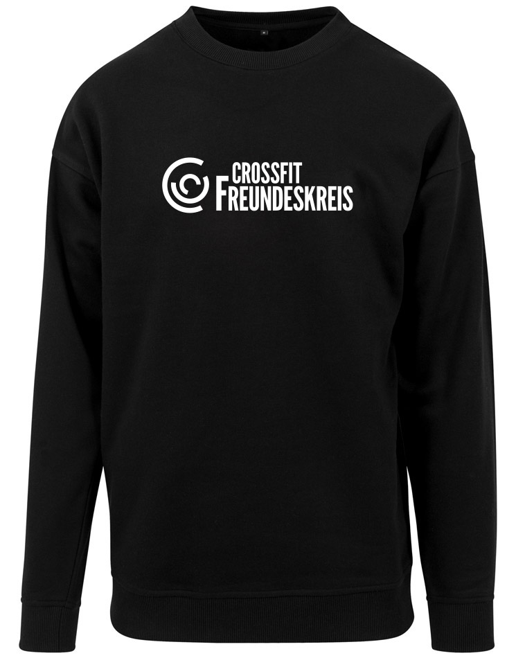 Crossfit Freundeskreis Unisex Sweat Crewneck - BigPrint weiß auf schwarz