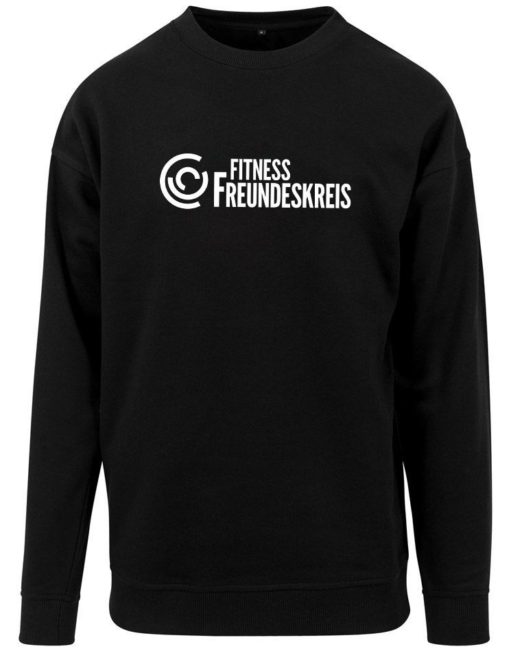 Crossfit Freundeskreis Unisex Sweat Crewneck - BigPrint wei auf schwarz