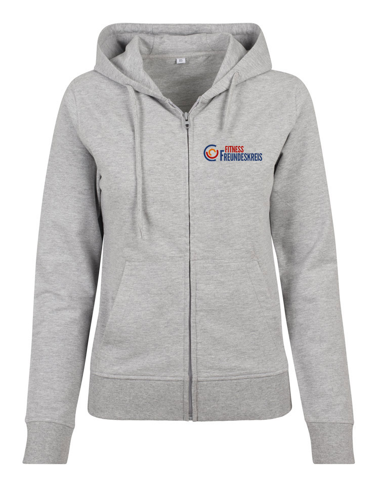 Crossfit Freundeskreis Ladies Terry Zip Hoody mehrfarbig auf heather grey