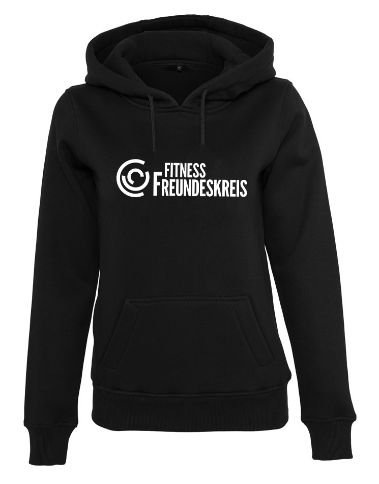 Crossfit Freundeskreis Ladies Heavy Hoody - BigPrint weiss auf schwarz