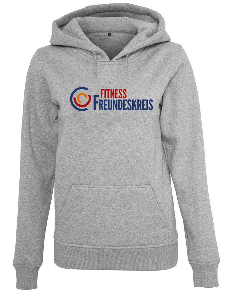 Crossfit Freundeskreis Ladies Heavy Hoody - BigPrint mehrfarbig auf heather grey