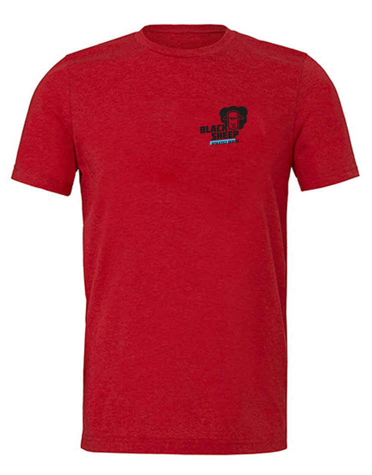 Black Sheep Athletics Berlin Unisex T-Shirt mehrfarbig auf solid red