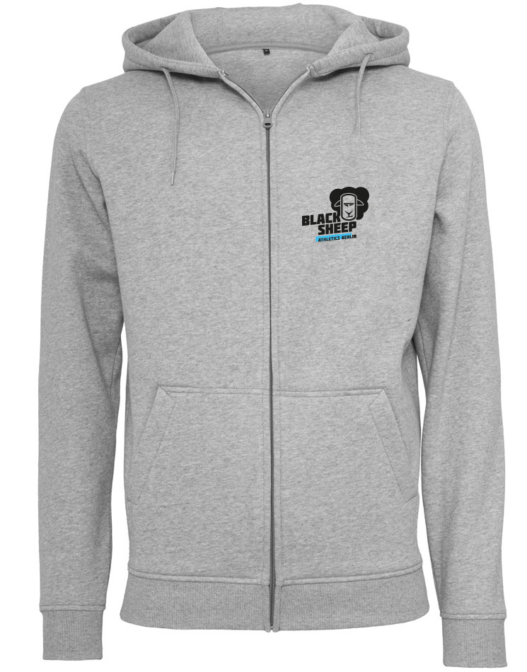 Black Sheep Athletics Berlin Unisex Heavy Zip Hoody mehrfarbig auf heather grey