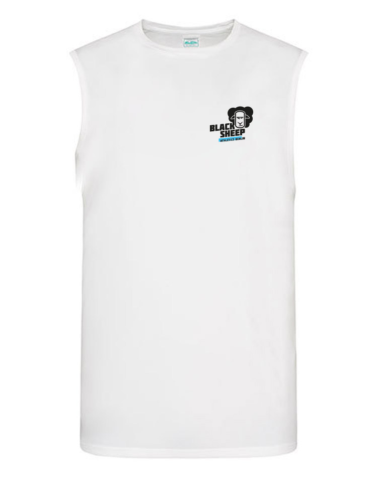 Black Sheep Athletics Berlin Unisex Cool Smooth Sports Vest weiss auf arctic white