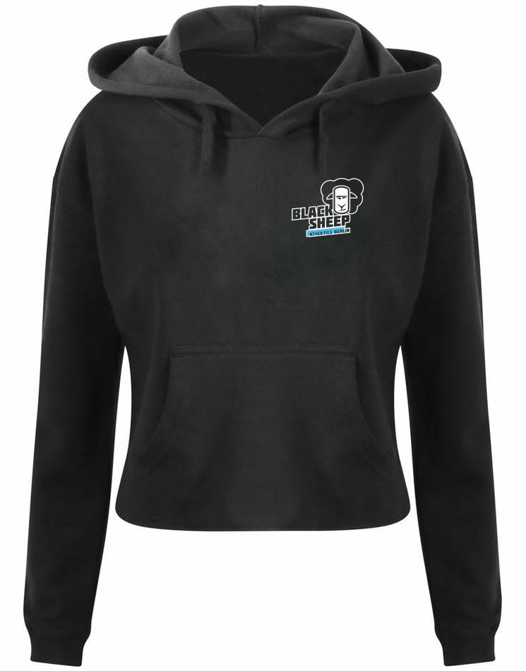 Black Sheep Athletics Berlin Womens Cropped Hoodie mehrfarbig auf schwarz